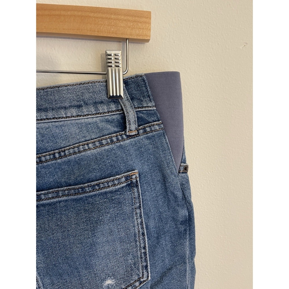 HATCH Claire Distressed Straight-Leg Maternity Jeans Under Bump 28 - Picture 10 of 16
